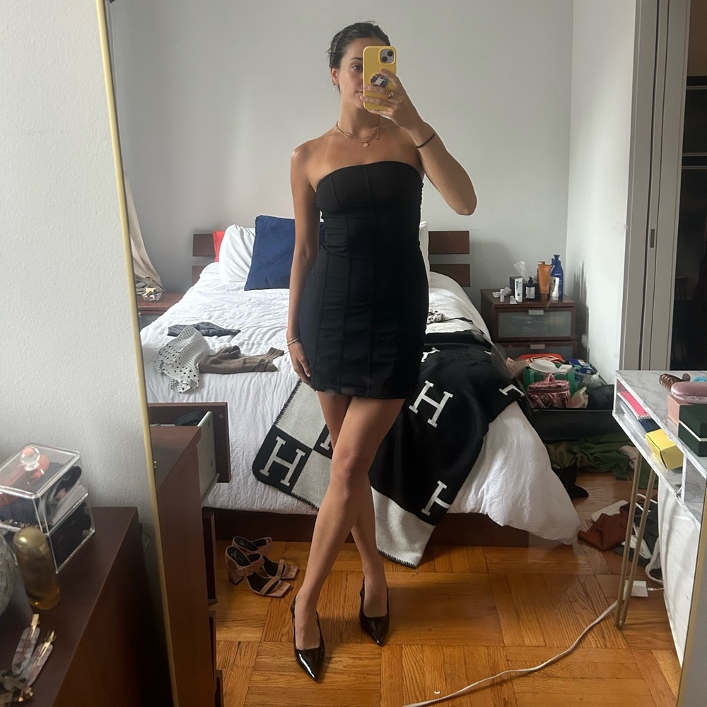 Urban Outfitters Black Strapless Mini Dress